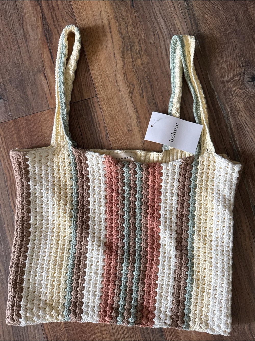 Bohme Promesa Size XL Crochet Striped Crop Tank NWT